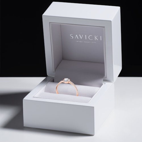 Pierścionek zaręczynowy This is Love: różowe złoto, diament